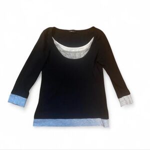 VENUS Black and Gray Women's Top
